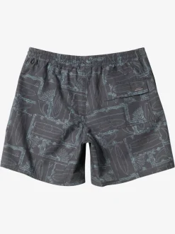 Quiksilver Elastic Waist|Waterman Longboard Volley 17" Elastic Waist Shorts Black Longboard