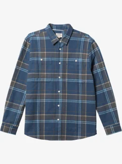 Quiksilver Shirts & Polos|Waterman Lower Ridge Flannel Long Sleeve Top Ensign Blue Lower Ridge