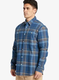 Quiksilver Shirts & Polos|Waterman Lower Ridge Flannel Long Sleeve Top Ensign Blue Lower Ridge
