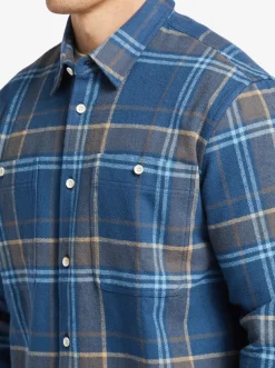 Quiksilver Shirts & Polos|Waterman Lower Ridge Flannel Long Sleeve Top Ensign Blue Lower Ridge