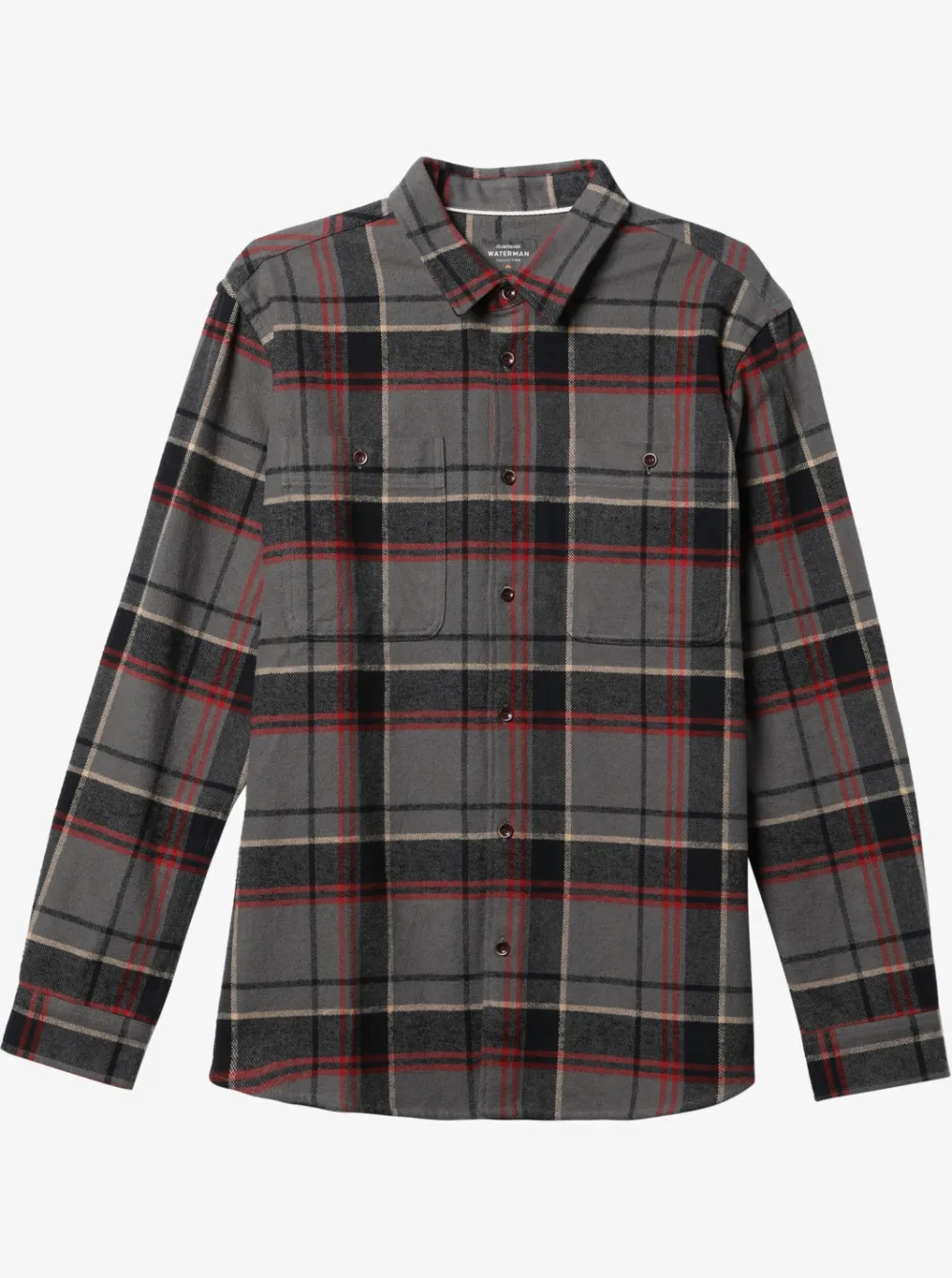 Quiksilver Shirts & Polos|Waterman Lower Ridge Flannel Long Sleeve Top Granite Grey Lower Ridge