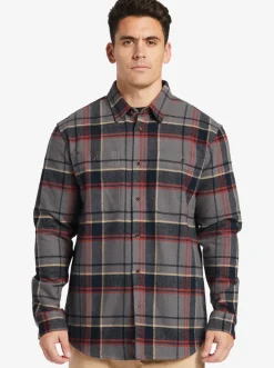 Quiksilver Shirts & Polos|Waterman Lower Ridge Flannel Long Sleeve Top Granite Grey Lower Ridge