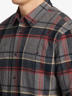 Quiksilver Shirts & Polos|Waterman Lower Ridge Flannel Long Sleeve Top Granite Grey Lower Ridge