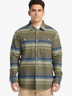 Quiksilver Shirts & Polos|Waterman Lowest Tide Flannel Long Sleeve Top Dusty Olive Lowest Tide