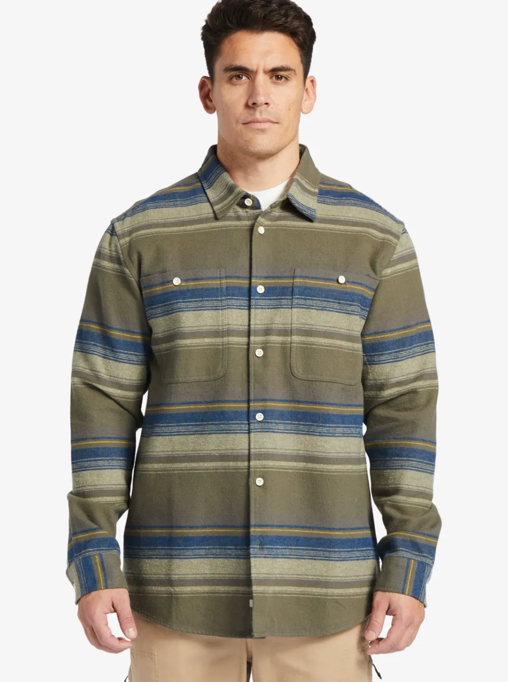 Quiksilver Shirts & Polos|Waterman Lowest Tide Flannel Long Sleeve Top Dusty Olive Lowest Tide
