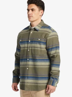 Quiksilver Shirts & Polos|Waterman Lowest Tide Flannel Long Sleeve Top Dusty Olive Lowest Tide