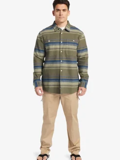 Quiksilver Shirts & Polos|Waterman Lowest Tide Flannel Long Sleeve Top Dusty Olive Lowest Tide