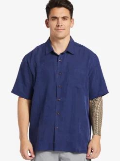 Quiksilver Shirts & Polos|Waterman Manele Bay Short Sleeve Shirt Medieval Blue