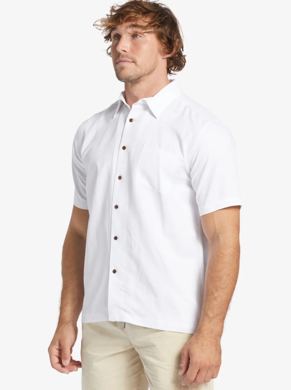 Quiksilver Shirts & Polos|Waterman Manele Bay Short Sleeve Shirt White