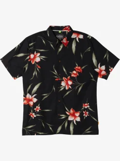 Quiksilver Shirts & Polos|Waterman Night Bloomer Woven Shirt Black Night Bloomer