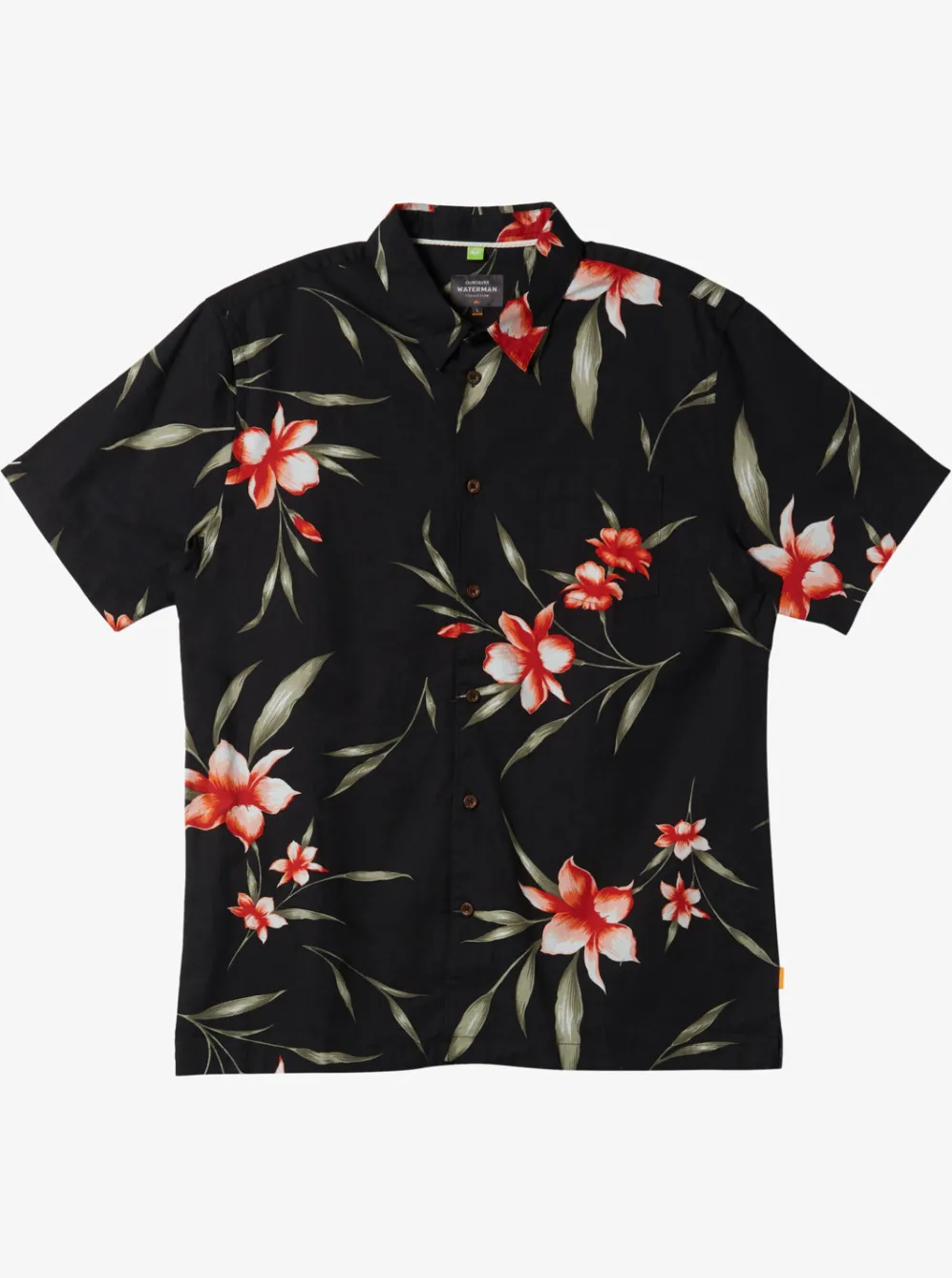 Quiksilver Shirts & Polos|Waterman Night Bloomer Woven Shirt Black Night Bloomer