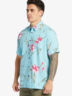 Quiksilver Shirts & Polos|Waterman Night Bloomer Woven Shirt Gulf Stream Night Bloomer