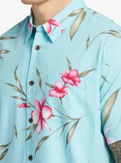 Quiksilver Shirts & Polos|Waterman Night Bloomer Woven Shirt Gulf Stream Night Bloomer