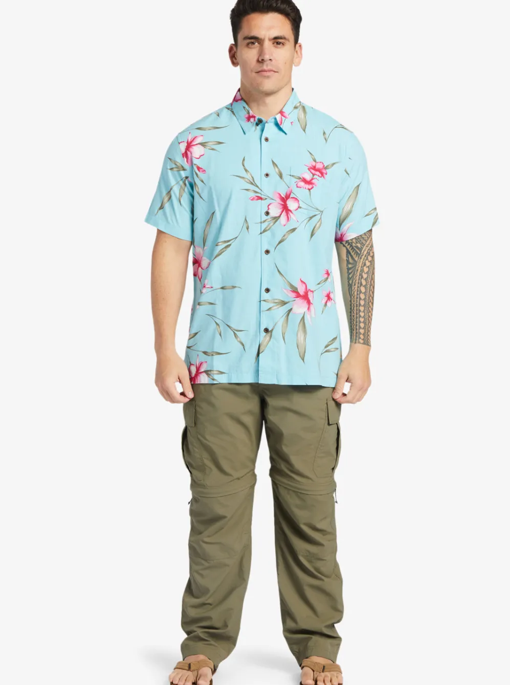 Quiksilver Shirts & Polos|Waterman Night Bloomer Woven Shirt Gulf Stream Night Bloomer