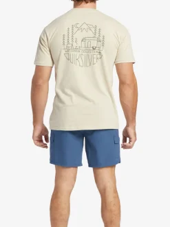 Quiksilver Tees|Waterman Outdoor Livin T-Shirt Brown Rice