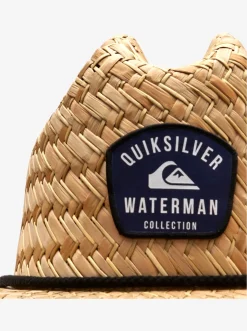 Quiksilver Hats|Waterman Outsider Straw Lifeguard Hat Medieval Blue Line Spinner