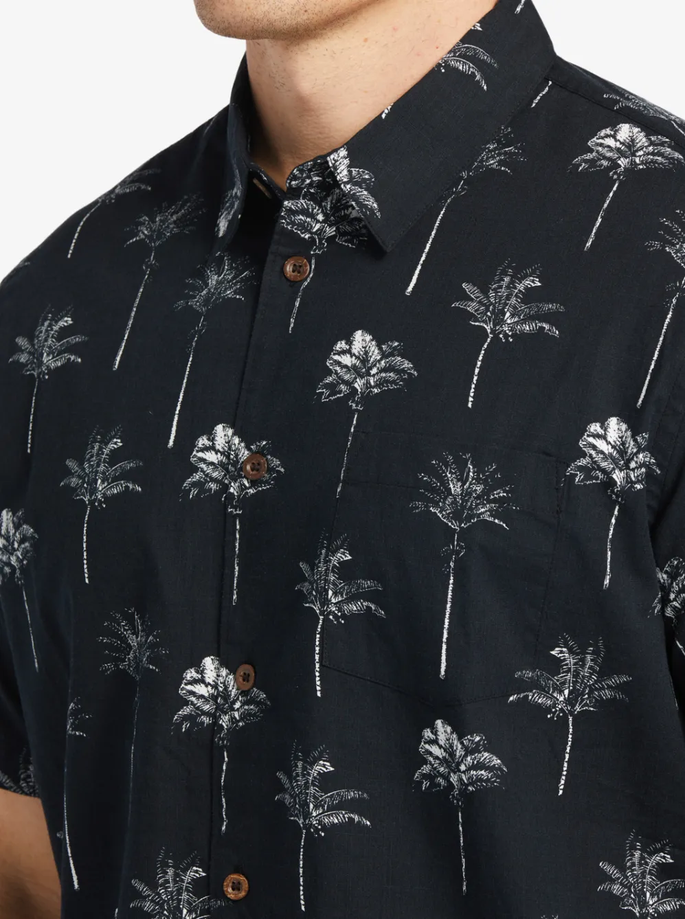 Quiksilver Shirts & Polos|Waterman Palm Friday Woven Shirt Black Palm Friday