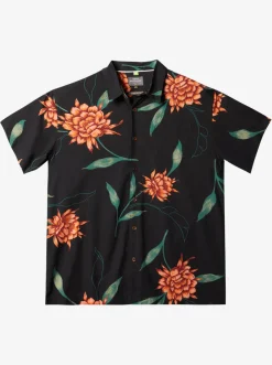 Quiksilver Shirts & Polos|Waterman Perfect Bloom Short Sleeve Shirt Black Perfect Bloom