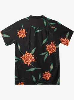 Quiksilver Shirts & Polos|Waterman Perfect Bloom Short Sleeve Shirt Black Perfect Bloom