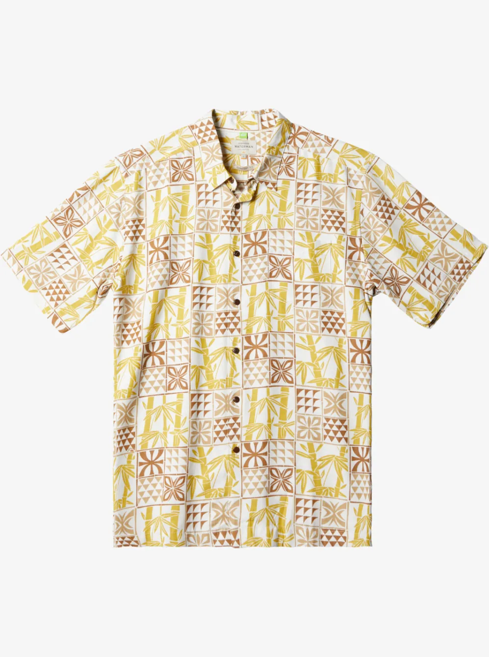 Quiksilver Shirts & Polos|Waterman Plaid Flight Short Sleeve Shirt Brown Rice Checked Flight