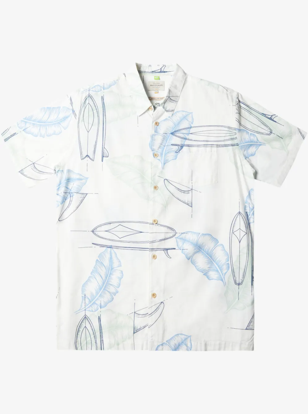 Quiksilver Shirts & Polos|Waterman Right Point Short Sleeve Shirt Antique White Right Point