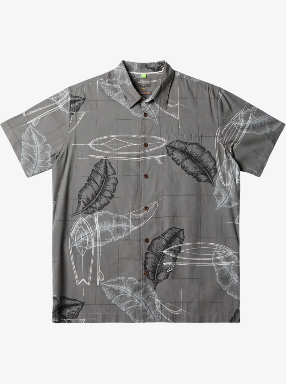 Quiksilver Shirts & Polos|Waterman Right Point Short Sleeve Shirt Granite Gray Right Point