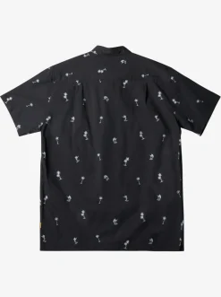 Quiksilver Shirts & Polos|Waterman Sail Palm Short Sleeve Shirt Black Sail Palms