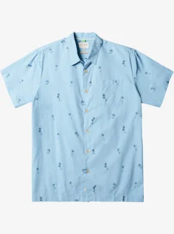 Quiksilver Shirts & Polos|Waterman Sail Palm Short Sleeve Shirt Dusk Blue Sail Palms