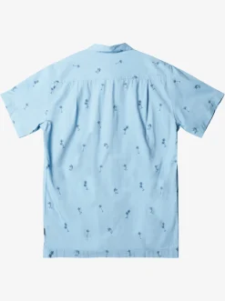 Quiksilver Shirts & Polos|Waterman Sail Palm Short Sleeve Shirt Dusk Blue Sail Palms