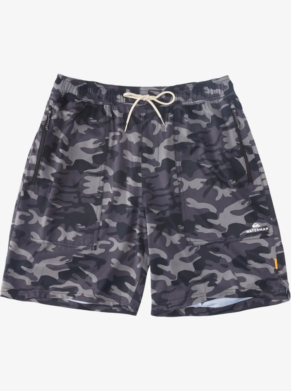 Quiksilver Amphibians|Waterman Scout Zipper Print 19" Amphibian Boardshorts Black Camo Scout
