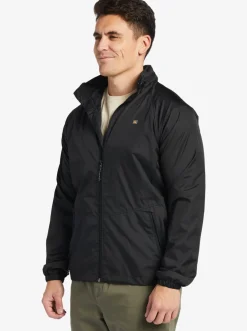 Quiksilver Jackets|Waterman Shell Shock Water-Resistant Lightweight Mini Ripstop Windbreaker Black