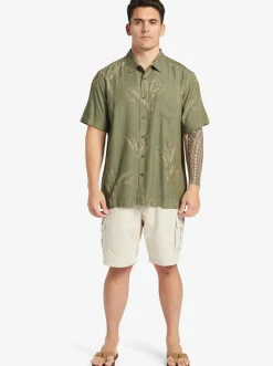 Quiksilver Shirts & Polos|Waterman Skipped Out Woven Shirt Dusty Olive Skipped Out