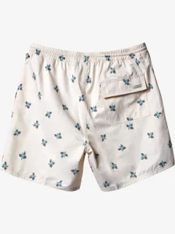 Quiksilver Elastic Waist|Waterman Small Pedals 17" Volleys Antique White Small Pedals V