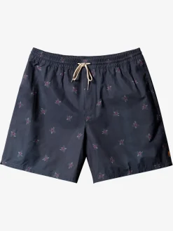Quiksilver Elastic Waist|Waterman Small Pedals 17" Volleys Black Small Pedals V
