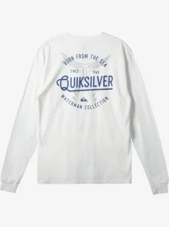 Quiksilver Tees|Waterman Tails Up Long Sleeve T-Shirt Snow White