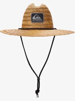 Quiksilver Hats|Waterman The Tier Straw Lifeguard Hat Dark Brown