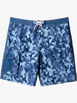 Quiksilver Boardshorts|Waterman Throwback Camo 19" Boardshorts Ensign Blue Throwback