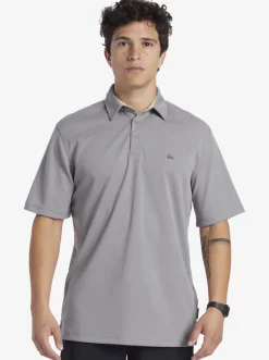 Quiksilver Shirts & Polos|Waterman Water Short Sleeve Polo Shirt Sharkskin