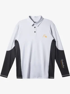 Quiksilver Rashguards|Waterman Waterman Piscator Polo Long Sleeve Upf 50 Surf T-Shirt White