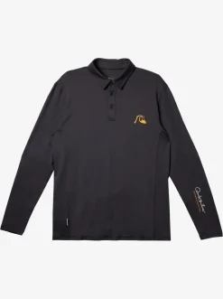 Quiksilver Rashguards|Waterman Waterman Piscator Polo Long Sleeve Upf 50 Surf T-Shirt Black