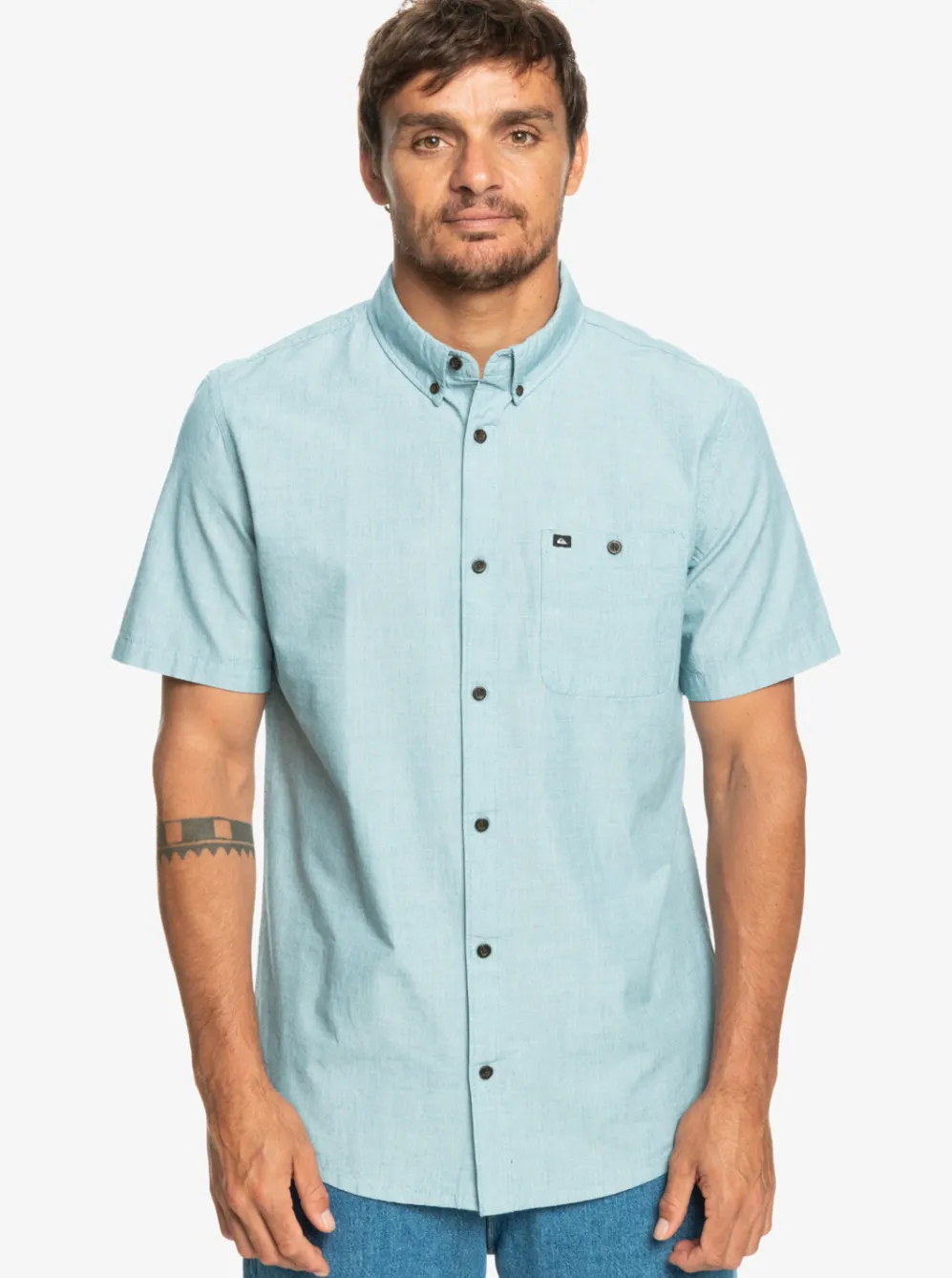 Quiksilver Shirts & Polos|Winfall Short Sleeve Shirt Moroccan Blue